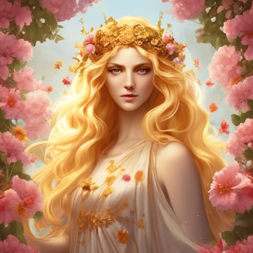 Imagined AI depiction of Persephone from "Mr. Death" by Alix E. Harrow, encapsulating the essence of this iconic archetype of Goddess of Spring and Queen of the Underworld in the narrative.
