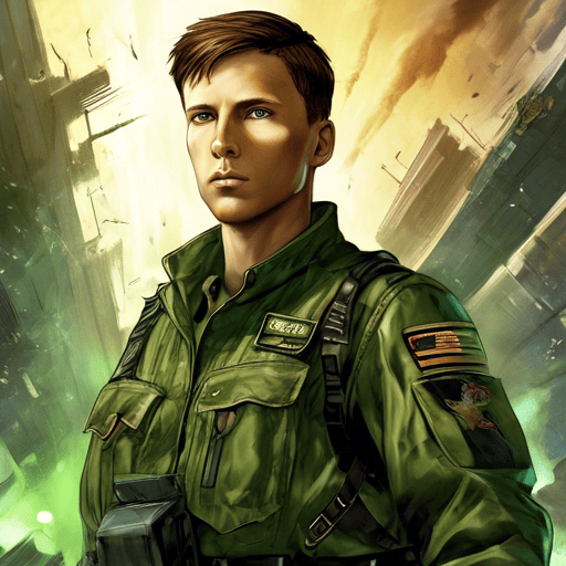 Imagined AI depiction of Marko Kloos from "Seveneves: A Novel" by Neal Stephenson, encapsulating the essence of this iconic archetype of Military man in the narrative.