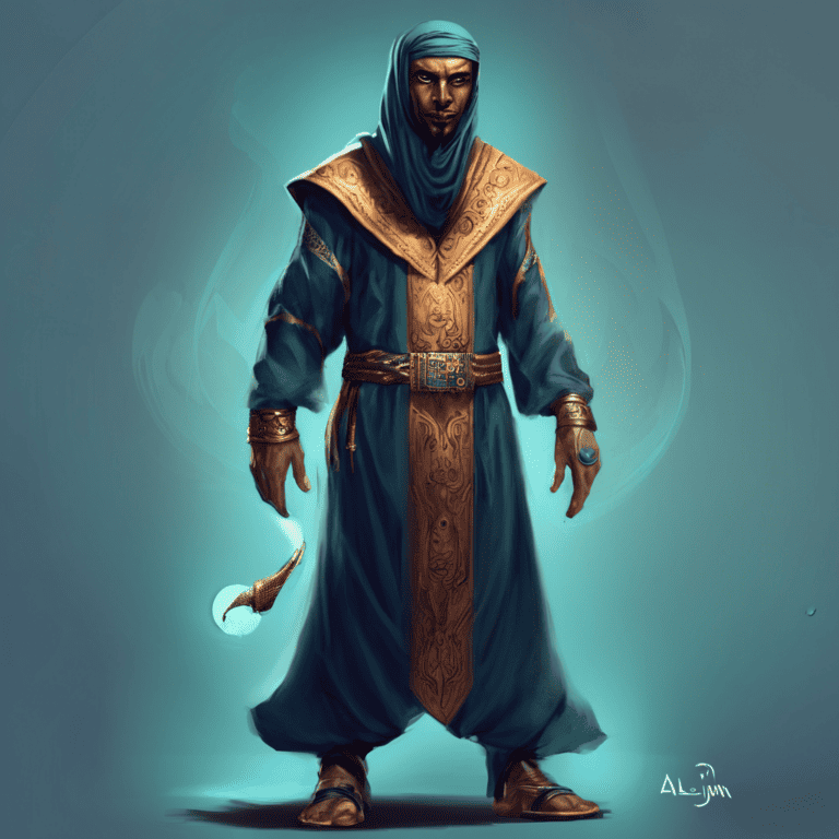 Imagined AI depiction of Al-Jahiz from "A Master of Djinn" by P. Djèlí Clark, encapsulating the essence of this iconic archetype of {'value': 'Mentor, Historical Figure', 'rendered': 'Mentor, Historical Figure'} in the narrative.