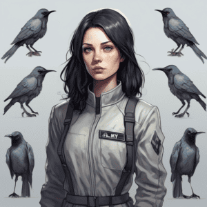 Imagined AI depiction of Amy from "Plague Birds" by Jason Sanford, encapsulating the essence of this iconic archetype of Hero in the narrative.