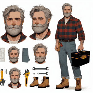 Imagined AI depiction of Cal from "Things With Beards" by Sam J. Miller, encapsulating the essence of this iconic archetype of Protagonist in the narrative.