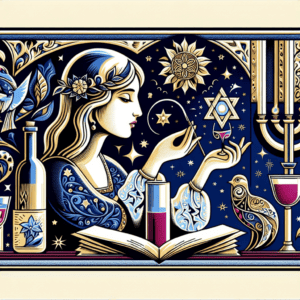 Imagined AI depiction of Dalya from "Sabbath Wine" by Barbara Krasnoff, encapsulating the essence of this iconic archetype of Protoganist in the narrative.