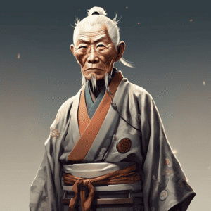 Imagined AI depiction of Dr. Yamamoto from "The Man Who Ended History: A Documentary" by Ken Liu, encapsulating the essence of this iconic archetype of Professor in the narrative.