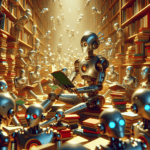 Imagined AI depiction of the book "Fandom for Robots" by Vina Jie-Min Prasad, encapsulating the essence of this nebula-2017 award winning novel.