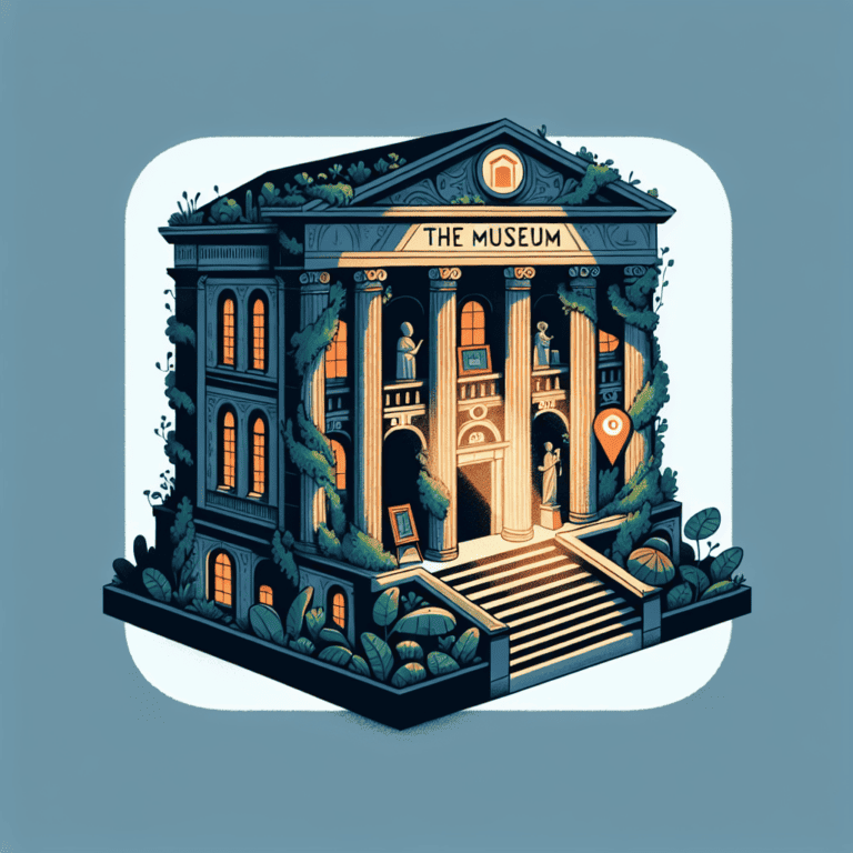 Imagined AI depiction of The Museum from "Clearly Lettered in a Mostly Steady Hand" by Fran Wilde, encapsulating the essence of this iconic archetype of Setting in the narrative.