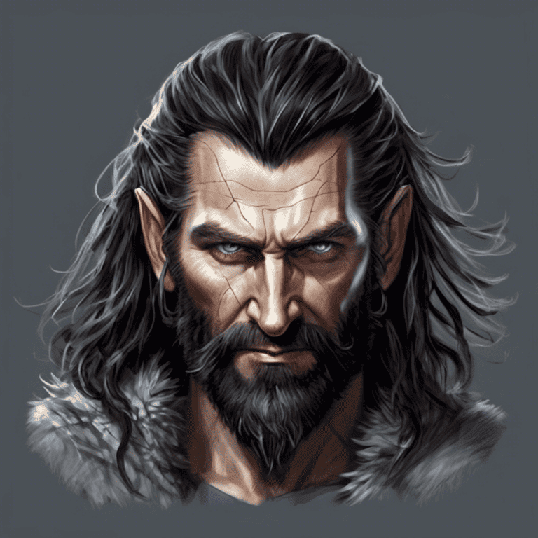 Imagined AI depiction of Thorin from "Laughter Among the Trees" by Suzan Palumbo, encapsulating the essence of this iconic archetype of Mentor in the narrative.