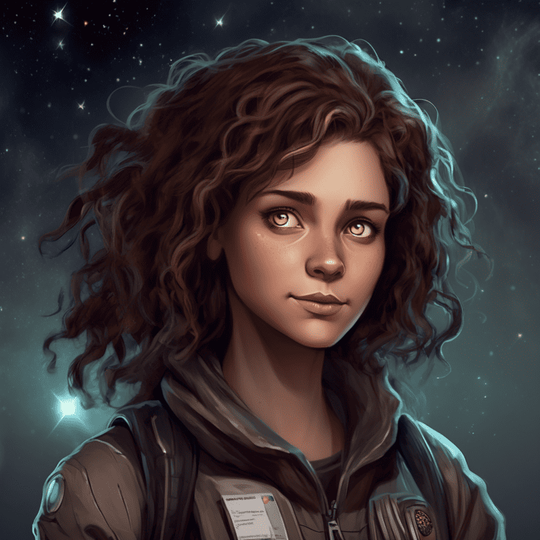 Imagined AI depiction of Elma York from "The Calculating Stars" by Mary Robinette Kowal, encapsulating the essence of this iconic archetype of Pioneer and advocate in the narrative.