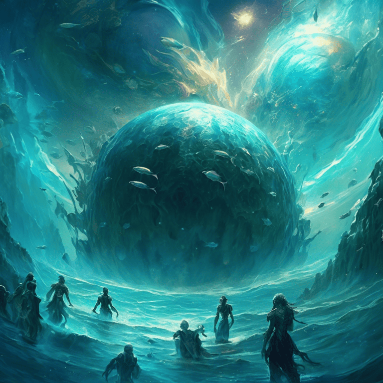 Imagined AI depiction of the book "Neptune’s Brood" by Charles Stross, encapsulating the essence of this hugo-2014 award winning novel.