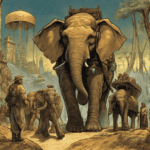 Imagined AI depiction of the book "The Fifth Elephant" by Terry Pratchett, encapsulating the essence of this nebula-2000 award winning novel.