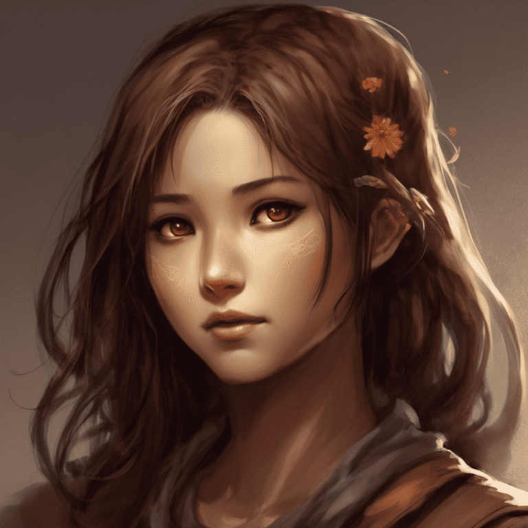 Imagined AI depiction of Aiko from "Hungry Daughters of Starving Mothers" by Alyssa Wong, encapsulating the essence of this iconic archetype of Lover/Supporting Character in the narrative.