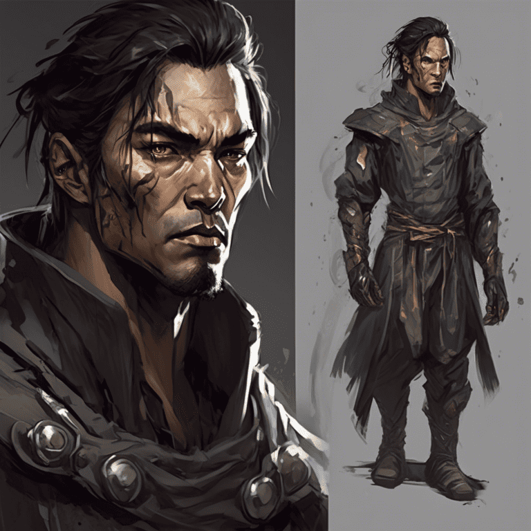 Imagined AI depiction of Kai Arviso from "The Sky Road" by Ken MacLeod, encapsulating the essence of this iconic archetype of Mentor and warrior in the narrative.