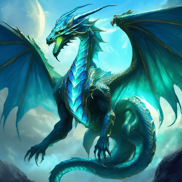 Imagined AI depiction of Temeraire from "His Majesty’s Dragon" by Naomi Novik, encapsulating the essence of this iconic archetype of Celestial dragon in the narrative.