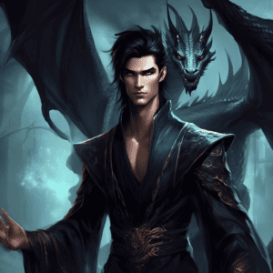 Imagined AI depiction of Dragon King from "Uprooted" by Naomi Novik, encapsulating the essence of this iconic archetype of Mentor in the narrative.