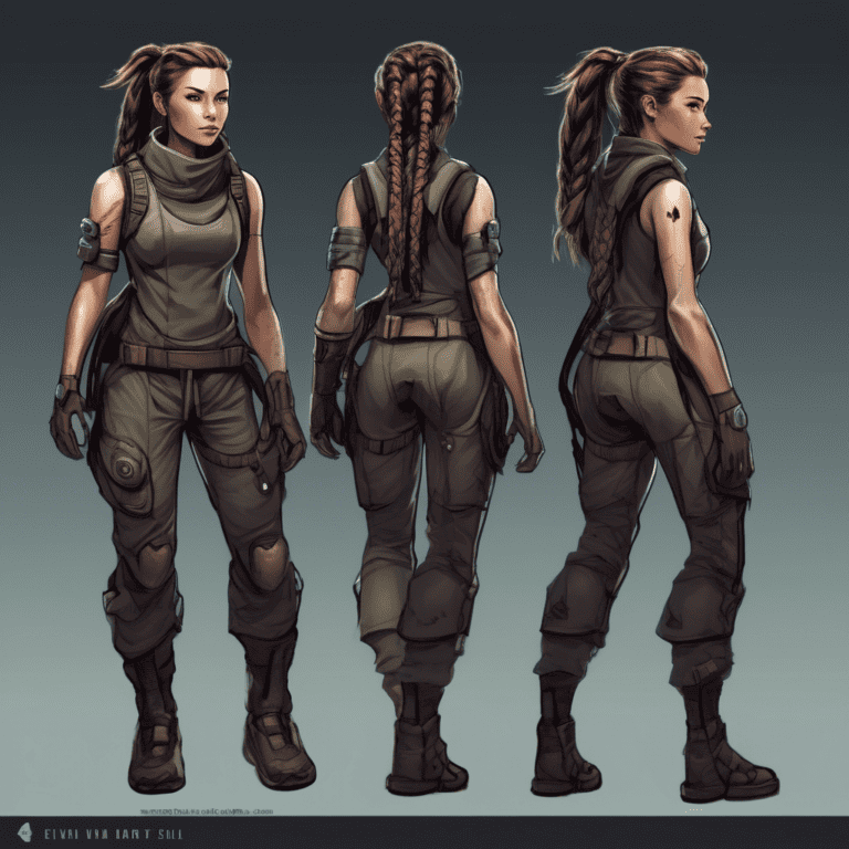 Imagined AI depiction of Eva Stratt from "The Sky Road" by Ken MacLeod, encapsulating the essence of this iconic archetype of Resourceful rebel in the narrative.