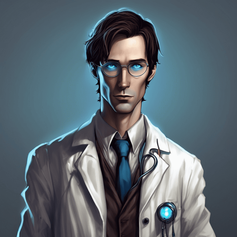 Imagined AI depiction of Brandon Fundy from "Odyssey" by Jack McDevitt, encapsulating the essence of this iconic archetype of Brilliant Scientist in the narrative.