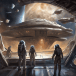 Imagined AI depiction of the book "Record of a Spaceborn Few" by Becky Chambers, encapsulating the essence of this hugo-2019 award winning novel.