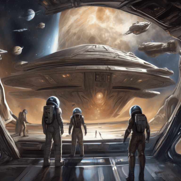 Imagined AI depiction of the book "Record of a Spaceborn Few" by Becky Chambers, encapsulating the essence of this hugo-2019 award winning novel.