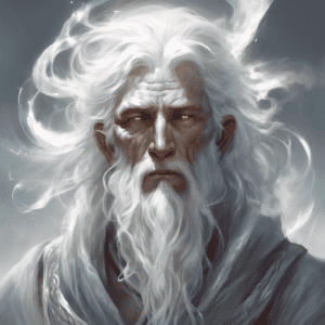 Imagined AI depiction of Fraa Jad from "Anathem" by Neal Stephenson, encapsulating the essence of this iconic archetype of Mentor in the narrative.