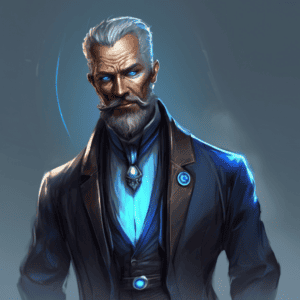 Imagined AI depiction of Mr. Locke from "The Ten Thousand Doors of January" by Alix E. Harrow, encapsulating the essence of this iconic archetype of Mentor/Villain in the narrative.