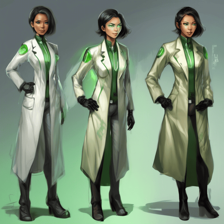 Imagined AI depiction of Dr. Aisha Chen from "The Cassini Division" by Ken MacLeod, encapsulating the essence of this iconic archetype of Mentor in the narrative.