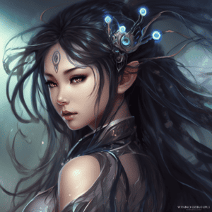 Imagined AI depiction of Emiko from "The Windup Girl" by China Miéville, encapsulating the essence of this iconic archetype of Windup Girl in the narrative.