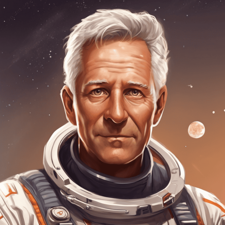 Imagined AI depiction of Gregor Cairns from "Cosmonaut Keep" by Ken MacLeod, encapsulating the essence of this iconic archetype of Mentor in the narrative.