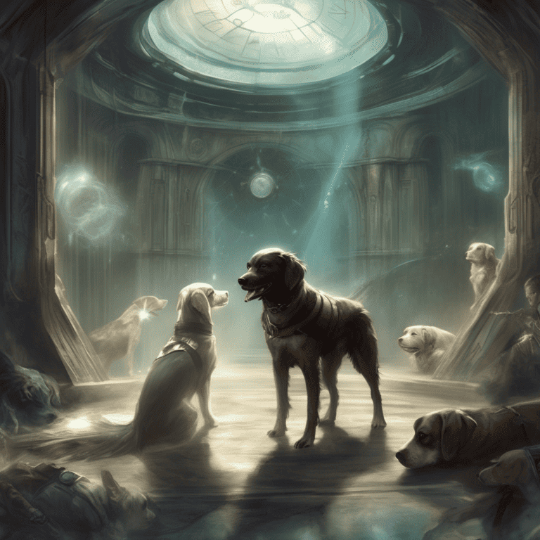 Imagined AI depiction of the book "To Say Nothing of the Dog" by Connie Willis, encapsulating the essence of this hugo-1999 award winning novel.