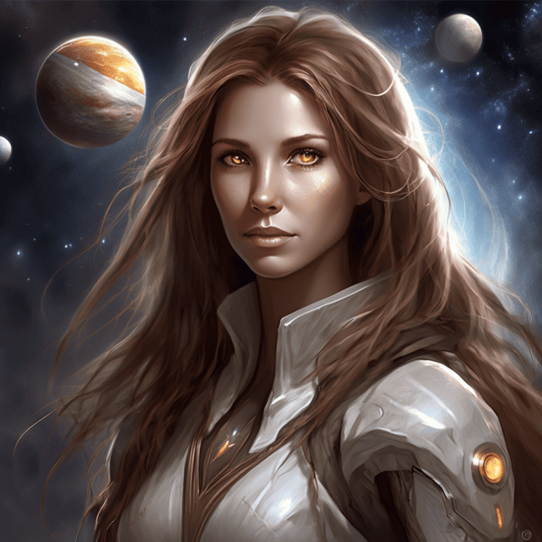 Imagined AI depiction of Heather Davis from "Factoring Humanity" by Robert J. Sawyer, encapsulating the essence of this iconic archetype of {'value': 'Astrophysicist', 'rendered': 'Astrophysicist'} in the narrative.