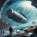 Imagined AI depiction of the book "Leviathan Wakes" by James S. A. Corey, encapsulating the essence of this hugo-2012 award winning novel.