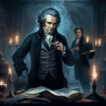 Imagined AI depiction of the book "Jonathan Strange & Mr Norrell" by Susanna Clarke, encapsulating the essence of this hugo-2005 award winning novel.