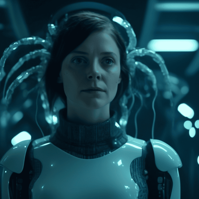 Imagined AI depiction of Molly from "The Terminal Experiment" by Robert J. Sawyer, encapsulating the essence of this iconic archetype of {'value': 'Artificial Intelligence', 'rendered': 'Artificial Intelligence'} in the narrative.