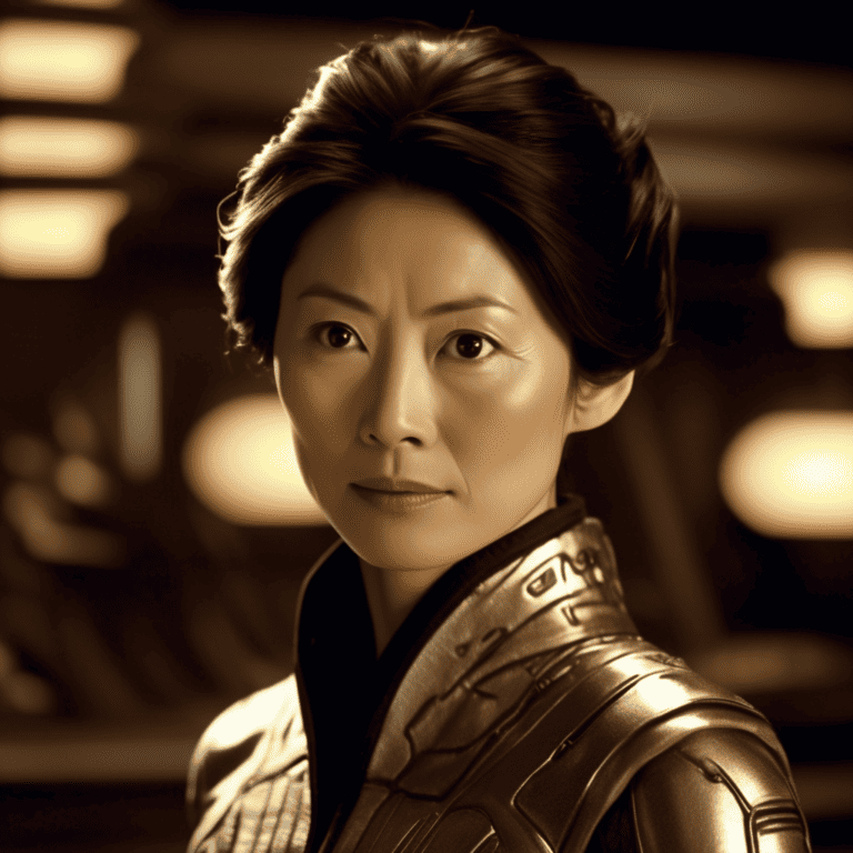 Imagined AI depiction of Hiroko Ai from "Blue Mars" by Kim Stanley Robinson, encapsulating the essence of this iconic archetype of {'value': 'Spiritual Leader and Visionary', 'rendered': 'Spiritual Leader and Visionary'} in the narrative.